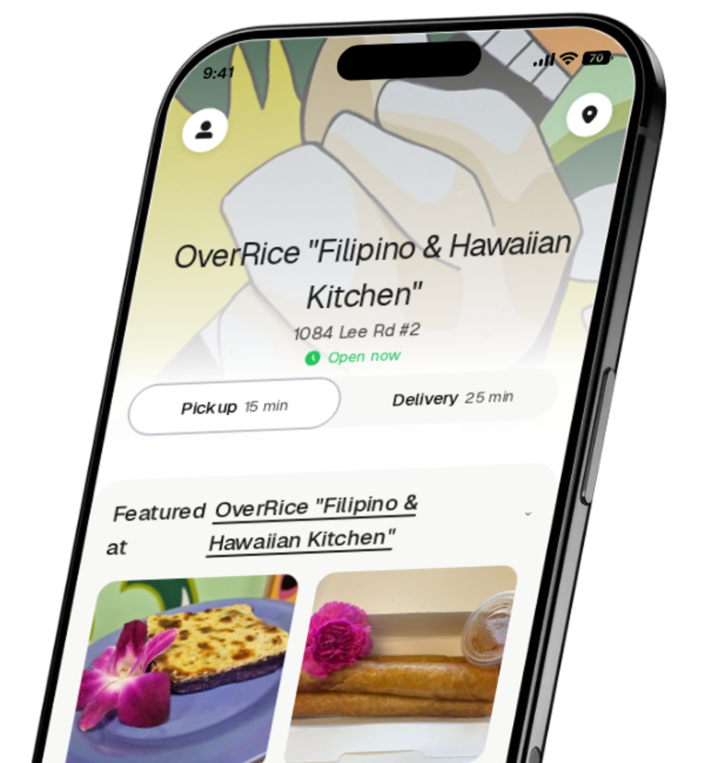 OverRice "Filipino & Hawaiian Kitchen" app preview